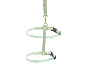 Luxury cat harness and leads in vegan cork leather, made in the UK
