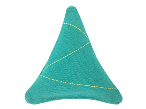 Christmas tree cat toy in organic cotton with organic catnip and recycled filling. Made in the UK.