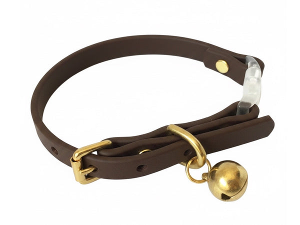 Dark-brown-cat-collar-luxury-biothane-brass-small-large