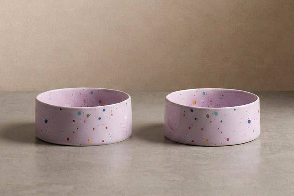 Ceramic ca bowls purple lilac speckles