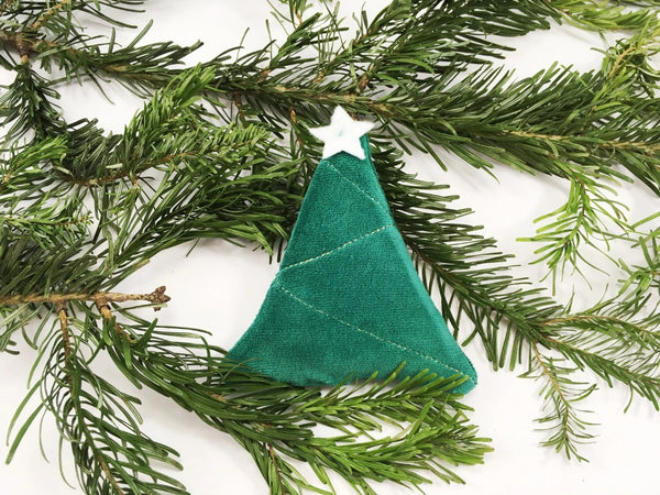 Cat Christmas tree toy or stocking filler with organic catnip and luxury organic velvet