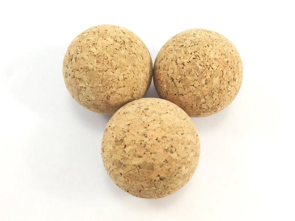 Eco friendly cat ball toys made from natural cork sold as a set of three