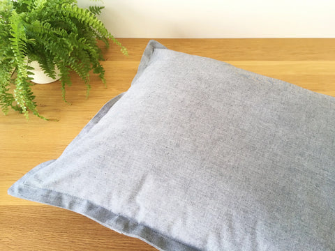 Luxury dog pillow cushion bed in organic cotton canvas fabric with recycled polyester fibre filling